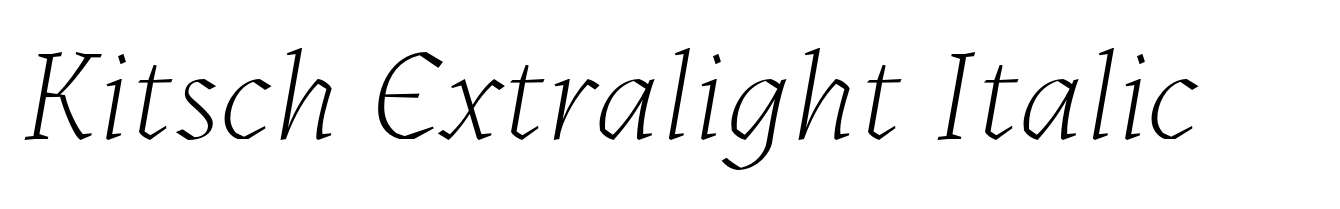 Kitsch Extralight Italic